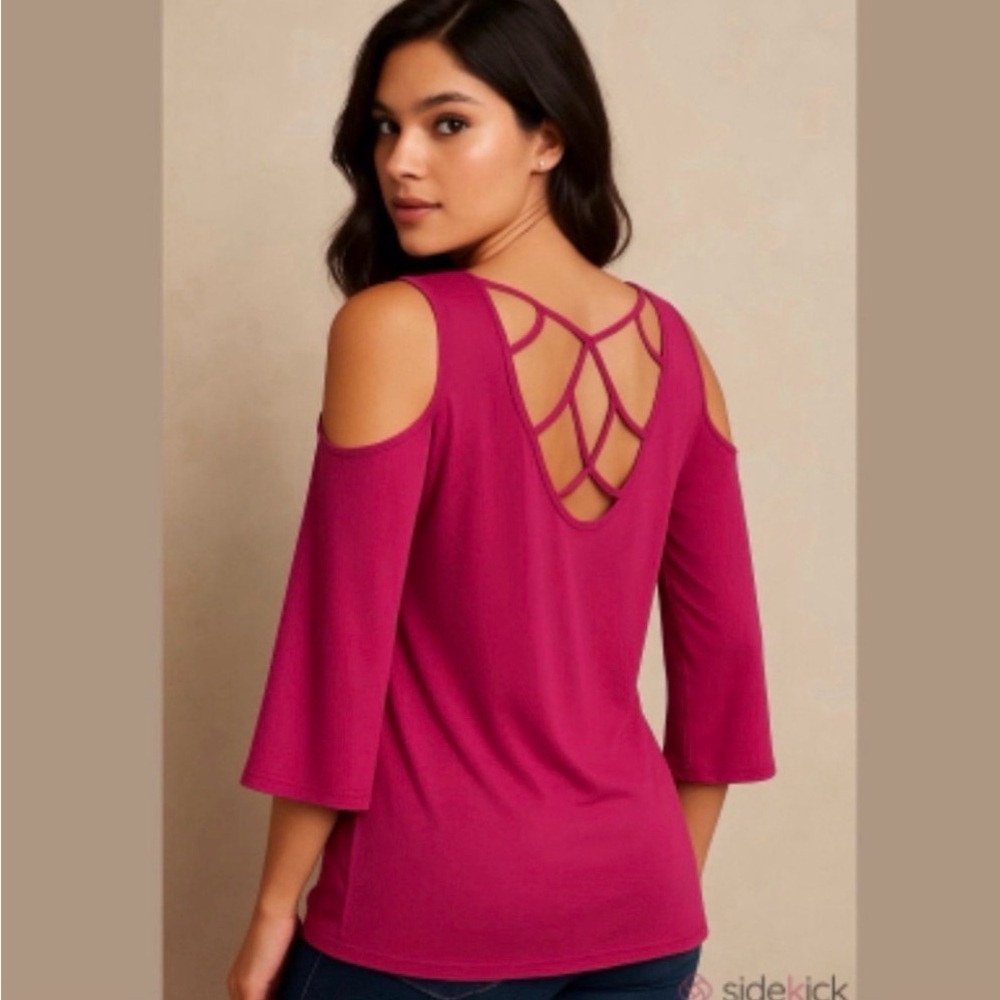 Coco Bianco floaty fuchsia top